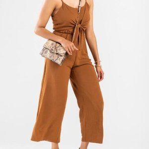 NWT Francesca's Pegg Cami Front Knot Jumpsuit